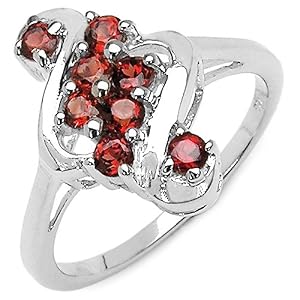 0.70 Carat Genuine Garnet Sterling Silver Ring