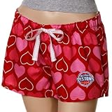 NCAA Detroit Pistons Ladies Red Candy Hearts Boxer Shorts (Medium)