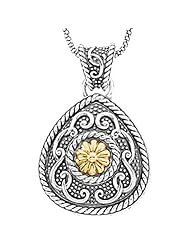 Sterling Silver and 14K Yellow Gold Pear Shape Necklace -- LIFETIME WARRANTY