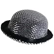 SILVER SEQUINS, BOWLER / DERBY DANCE RECITAL, COSTUME HAT ** Medium