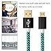 Aupek [3-Pack] 6ft Micro USB Cables High Speed USB 2.0 A Male to Micro B Data Sync and Charge Cables Cord for Android, Samsung, HTC, Motorola, Nokia LG, Sony, Blackberry and More (White+Green+Blue)