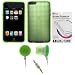 GTMax Green Checker Gel Back Cover Case + LCD Screen Protector + Green Soft Gel Earbud Headset for Apple iPod Touch 2nd / 3rd Generation