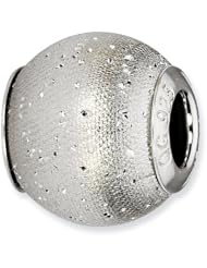 Sterling Silver Reflections Grey Laser Cut Bead