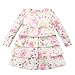 Richie House Girl's Floral Tiered Dress-Coat RH0709