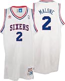 Moses Malone Jersey: adidas White Throwback Swingman #2 Philadelphia 76ers Jersey