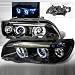 01 02 03 BMW X5 Halo Projector Headlights - Black (Pair)