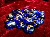 Cobalt Blue Glass Rune Stone Set