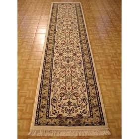 3x12 Ivory Persian Tabriz Runner Rug by Heritage Unlimited
