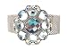 Bracelet - B184 - Glass & Crystal - Mesh Style with Adjustable Magnetic Closure ~ Clear Round