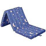 Oxid7 Faltmatratze, Gäste Matratze, Gästebett, Bett, Klappmatratze, Reisematratze, Campingbett zusammenklappbar, faltbar, (195x65cm) – Sonne Mond und Sterne