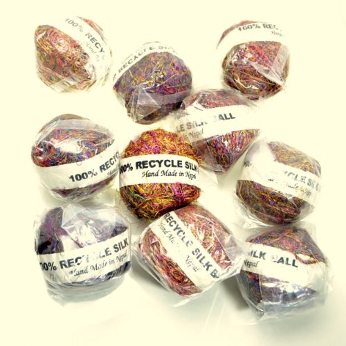 10ケ-30％Off【国内送料無Free】絹リサイクルシルクボール100gm 手芸　ハイクオリティー　シルク糸　97100　ユザワヤ　DIY　デコクロ デコレーション