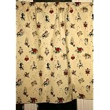 SininLinenVintageTattooPrintCafeCurtains
