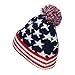 American Flag Pom Knit Beanie - Navy
