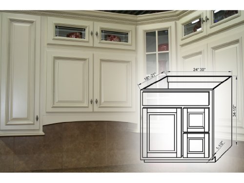 Arlington White V3021DR - Single Door / Double Drawer Right