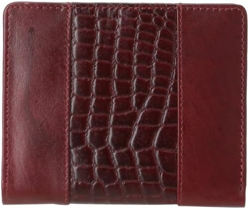 Leatherbay Wallet With Croc Accents,Mahagony - Maron,one size