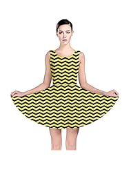 Polyester/Spandex Chevron Print Stretchy Skater Dress 