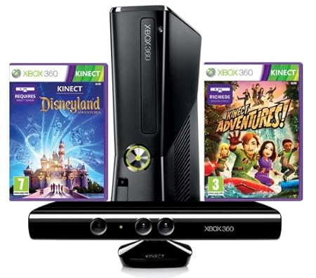 Xbox 360 - Console 4 GB con Sensore Kinect, Kinect Adventures e Disneyland Adventures [Bundle]