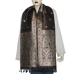 Long Silk Scarf Indian Brocade Accessories 22 x 72 inches (ssb060)