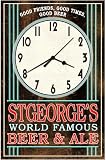 Retro style STGEORGE'S Beer & Ale wall clock USA
