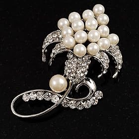 Large Pearl Flower Fashion Wedding Brooch