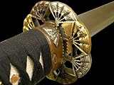 Fully Handmade Damascus Japanese Samurai Fan Katana sword #270