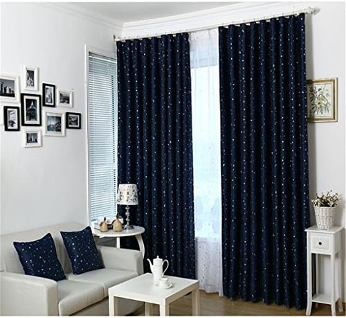 Ferand Stars Thermal Insulated Blackout Curtains Kids - Pinch Pleated 1 Panel - 42"Wx63"L