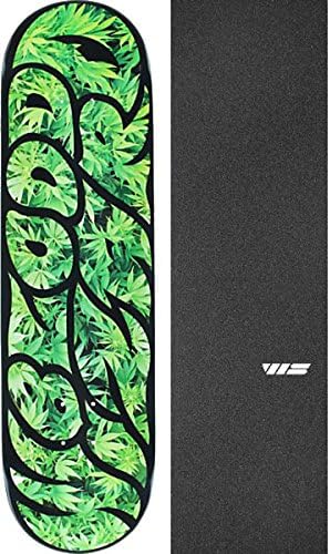 Blood Wizard Skateboards Sweet Leaf Skateboard Deck - 8.5" x 32" with Jessup Die-Cut Grip Tape - Bundle of 2 items