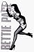 Bettie Page - Logo with Whip, Black & White - Sticker / Decal
