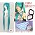 初音ミク コスプレ ウィッグ 通常バージョン おまけに 1 髪飾り 2 ヘアネット 3 縞パン ロングウィッグ バンス タイプ