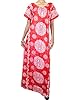 Mogul Caftan Batik Cotton Paisly Womans Kaftan Red Nightgown Xxl