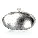 BMC Clear Rhinestone Armor Mesh Chainmail Covered Oval Shaped Fashion Clutch