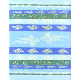 Garnier Thiebaut French Kitchen Towel A la Mer, Bleu (Blue Sea) 23 x 30 by Bath Towels
