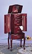 Queen Anne Style Jewelry Armoire In Mahogany Wood Finish With Eight Deluxe Drawers, Two Side Doors, And Mirror