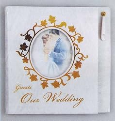 Wedding Guest Book, with 12 pages and Ostrich Plume Pen