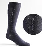 Hugo Boss Men's Mid-Calf Solid Dress Socks with Dots Hosiery