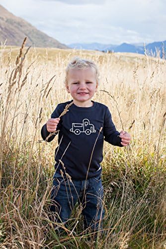 Three Bags Full Little Boys' Merino Wool Printed Truck Top 4 years Navy