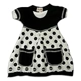 Celeb Kids by Purple Orchid - Girls Short Sleeve Dress, Black, White (Size 4T)