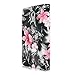 Cellularvilla Wallet Case for LG LS740 Volt Pu Leather Wallet Card Flip Open Pocket Case Cover Pouch (Black Pink Flower)