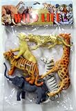 WILD LIFE SAFARI Animals Collection Set - Giraffe, Zebra, Cheetah, Lioness, Tiger & Elephant