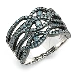 14K Diamond Engagement Wedding Ring 1.59ct Round Blue Diamond Celtic Band (G-H, SI1)