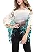 DJT Womens Batwing Sleeve Round Neck Flower Semi Sheer Top One Size Apricot-Green