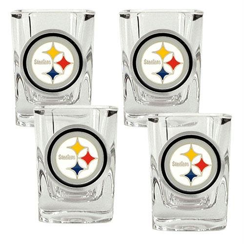 NFL Pittsburgh Steelers Four Piece Square Shot Glass Set
