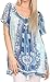 Sakkas Brinks Caftan Cap Sleeve Blouse Top Cover Up With Tribal And Floral Print