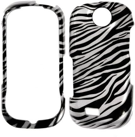 Samsung R710/ Suede-Transparent Black &amp; Silver Zebra Skin Snap On Cover, Hard Plastic Case, Protector - Retail Packaged