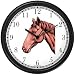 Bay Colored Horse Horse Wall Clock by WatchBuddy Timepieces (Black Frame)