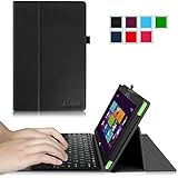 Fintie IRULU Walknbook 10.1 / iClever 10.1 Case - Premium Vegan Leather Folio Cover with Stylus Holder for IRULU Walknbook 10.1 Inch / iClever 10.1 inch Windows 8.1 OS Tablet, Black