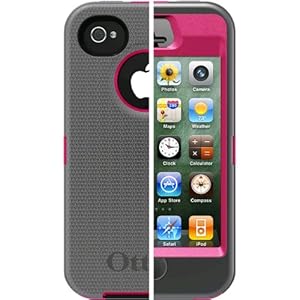 Desktop Computers For Sale : OtterBox Defender Series Hybrid Case & Holster for iPhone 4 & 4S  - Retail Packaging - Peony Pink/Gunmetal Grey For Sale
