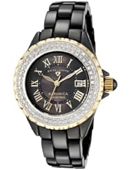 Swiss Legend Womens SL-10051-BKBGR Karamica Black Mother of Pearl Hi-Tech Ceramic Watch