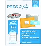 Avery Pres-a-ply 3-1/3 x 4 Inches Laser Labels, White, 600 Count (30604)
