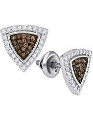 10KT White Gold 0.50 CTW-Diamond Micro-Pave Earring